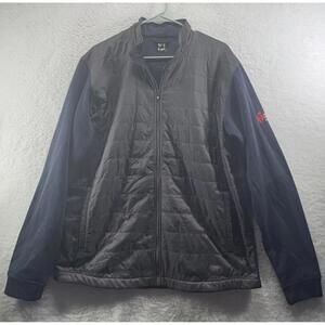 Footjoy Full Zip Hybrid Golf Jacket Mens Large Quilted FJ Blue Charcoal Gray